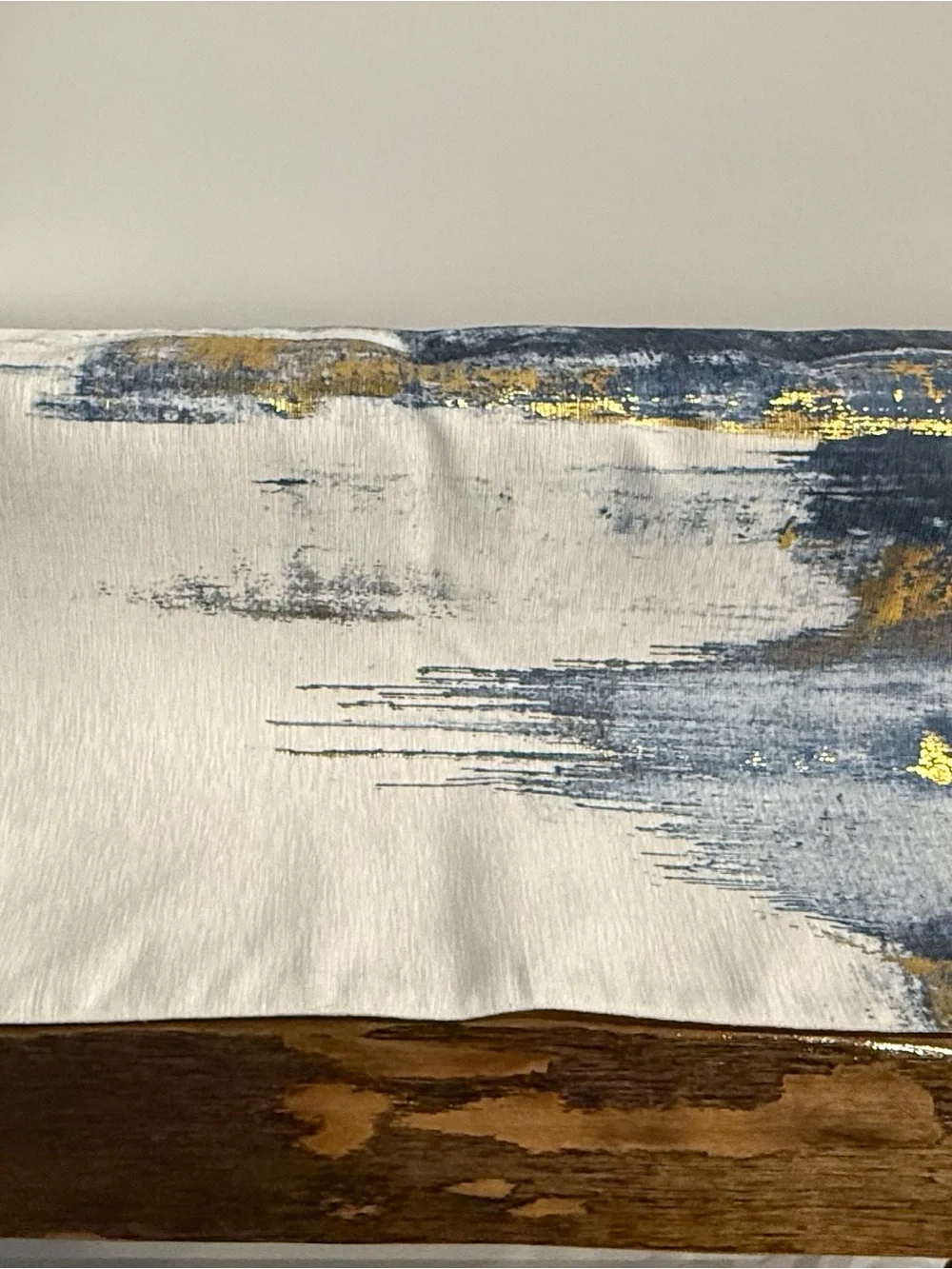 Blue and Gold Abstract Table Runner - Home Dining Table Linens